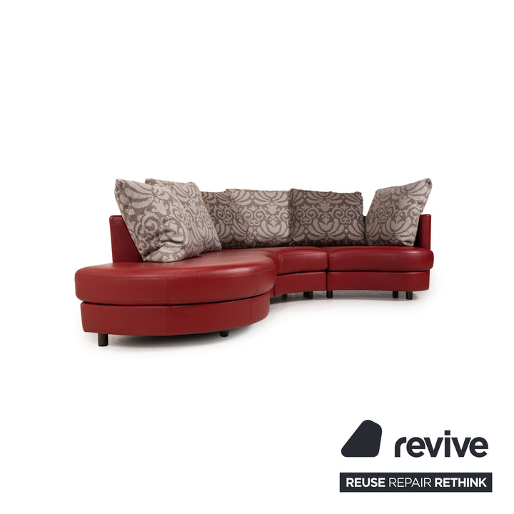 Rolf Benz 4500 Leder Sofa Dunkelrot Ecksofa Couch