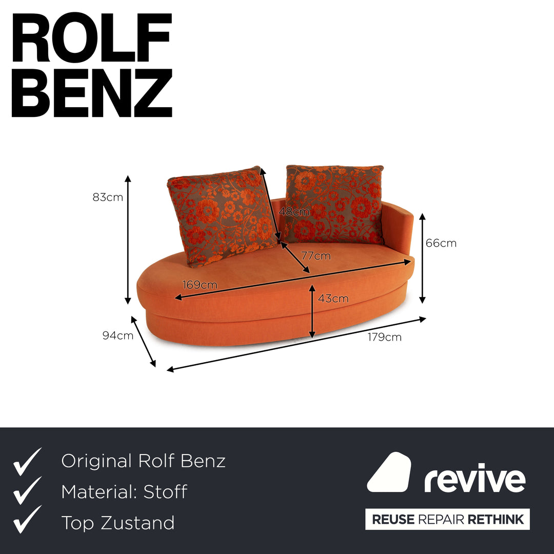 Rolf Benz 4500 fabric sofa orange two-seater couch
