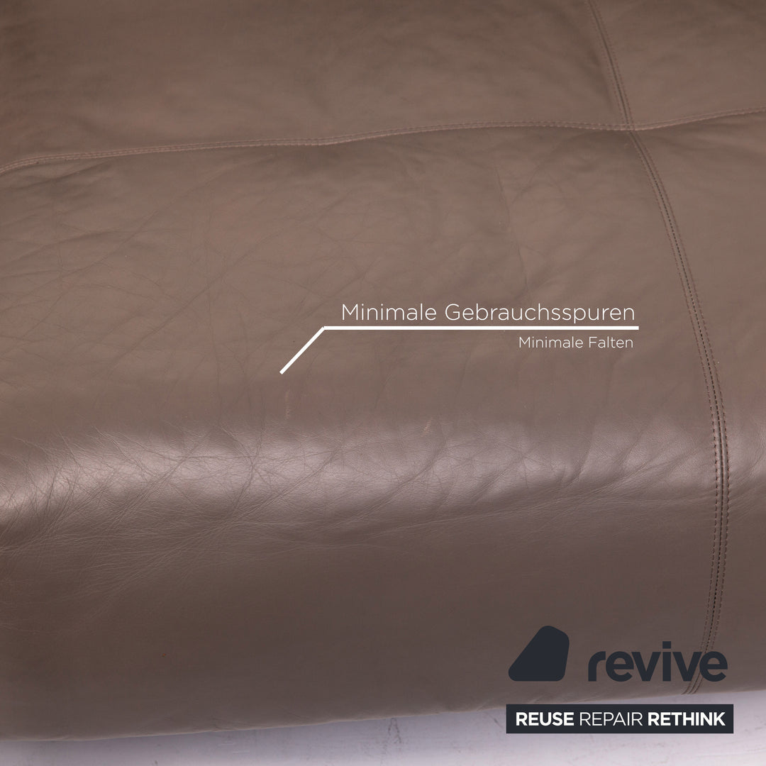 Rolf Benz 50 Leder Ecksofa inkl. Marmortisch Grau Graubraun Sofa Couch #13767
