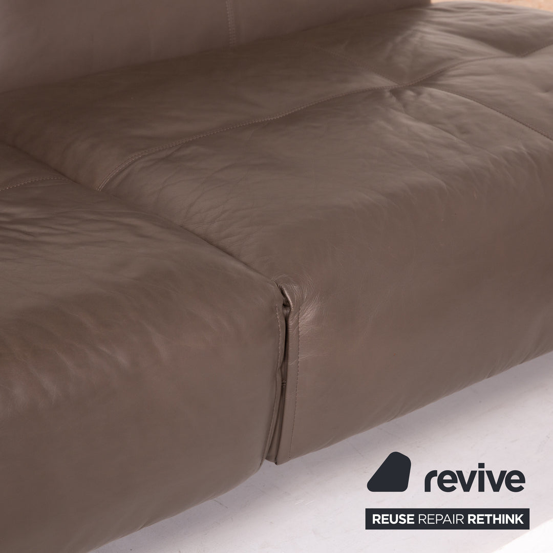 Rolf Benz 50 Leder Ecksofa inkl. Marmortisch Grau Graubraun Sofa Couch #13767