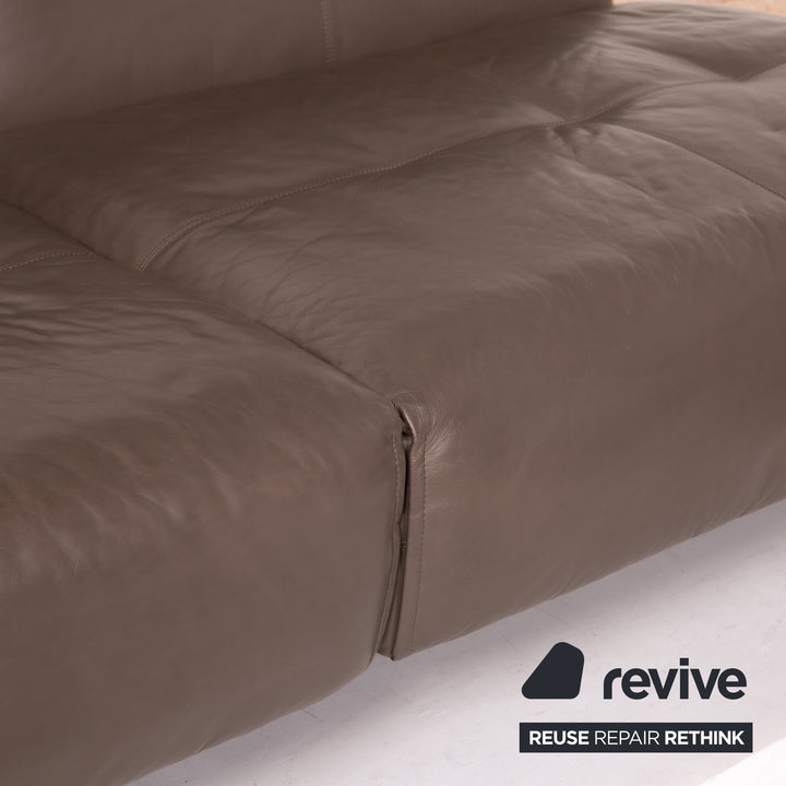 Rolf Benz 50 Leder Ecksofa inkl. Marmortisch Grau Graubraun Sofa Couch #13767
