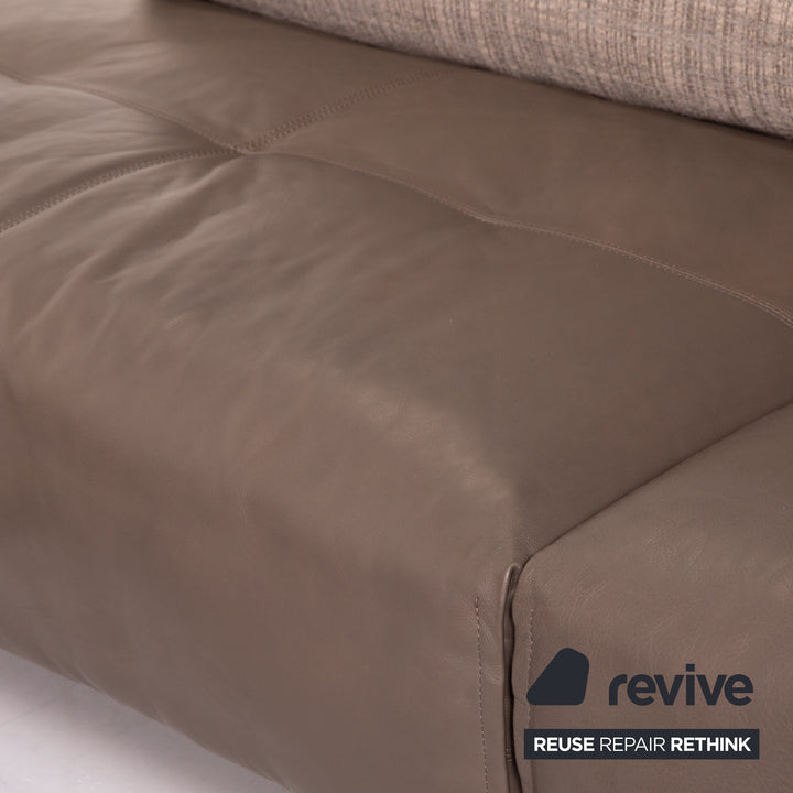 Rolf Benz 50 Leder Ecksofa inkl. Marmortisch Grau Graubraun Sofa Couch #13767
