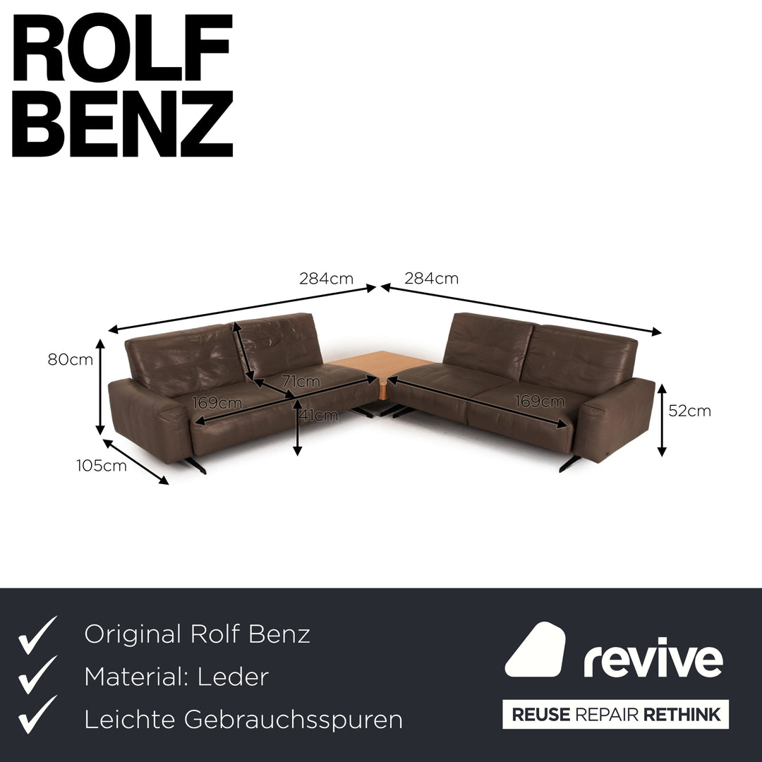 Rolf Benz 50 Leather Sofa Brown Corner Sofa Couch