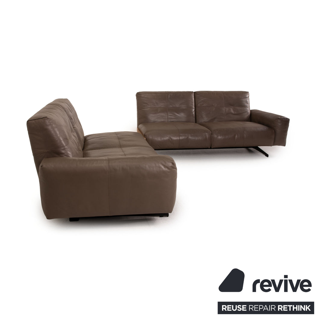 Rolf Benz 50 Leather Sofa Brown Corner Sofa Couch