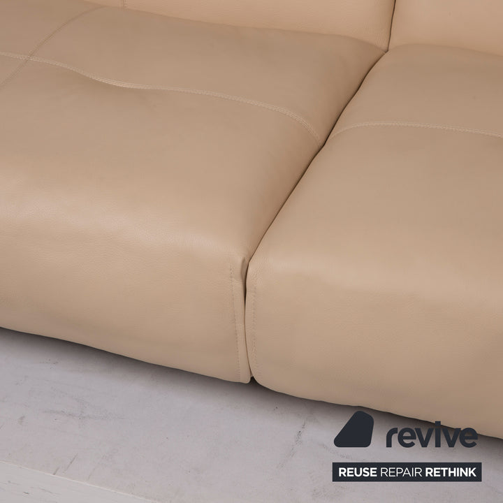 Rolf Benz 50 leather sofa cream two-seater #15359