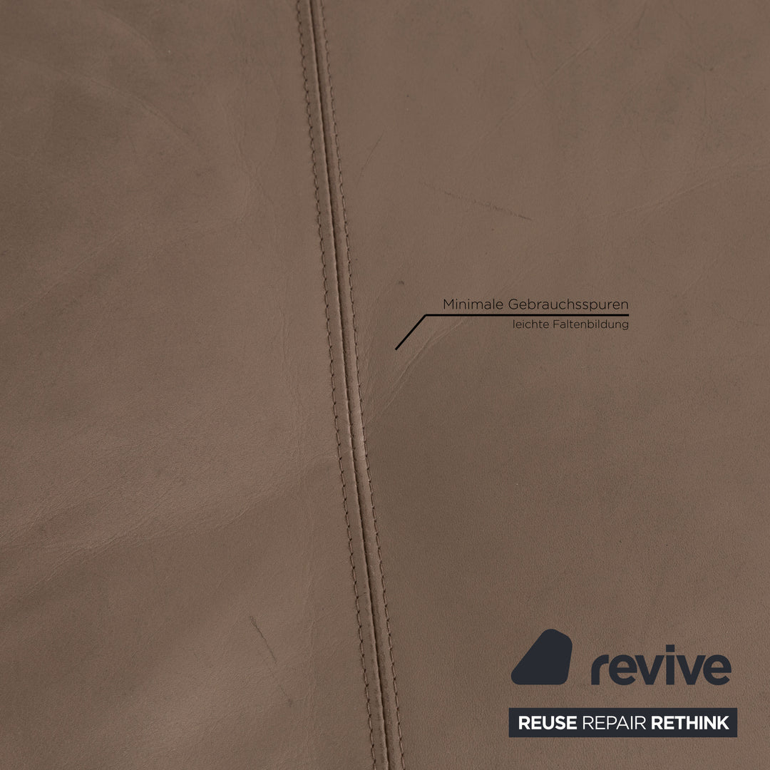 Rolf Benz 50 leather sofa set brown 1x corner sofa 1x stool couch bench