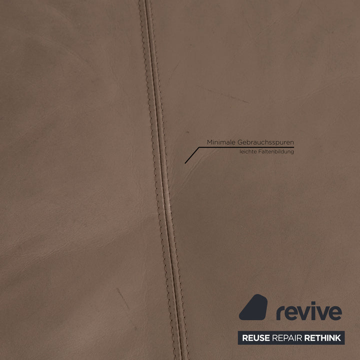 Rolf Benz 50 leather sofa set brown 1x corner sofa 1x stool couch bench