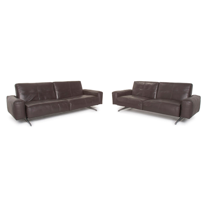 Rolf Benz 50 leather sofa set gray three-seater two-seater #15209