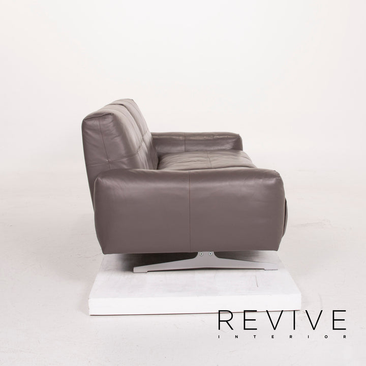 Rolf Benz 50 leather sofa gray three-seater #14942