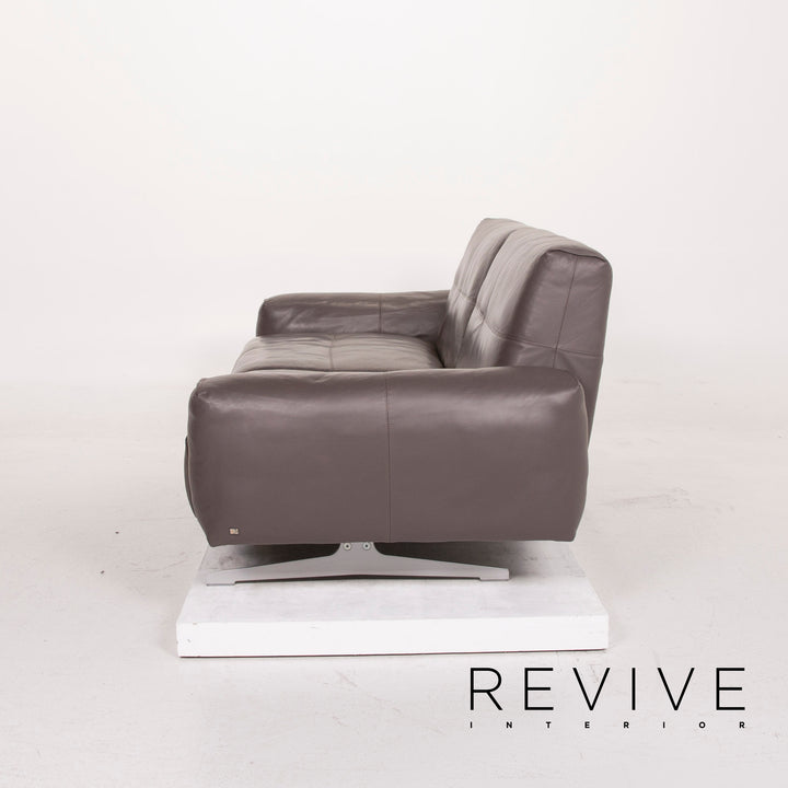 Rolf Benz 50 leather sofa gray three-seater #14942