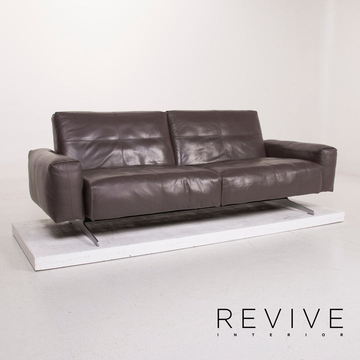 Rolf Benz 50 leather sofa gray three-seater #14942
