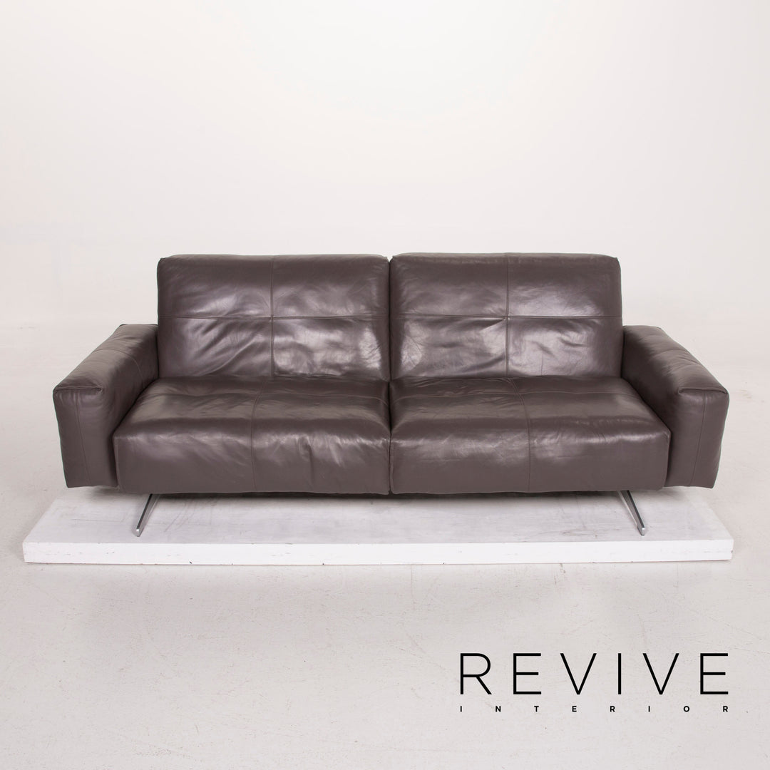 Rolf Benz 50 leather sofa gray three-seater #14942
