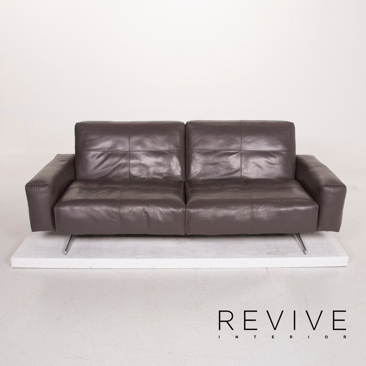 Rolf Benz 50 leather sofa gray three-seater #14942
