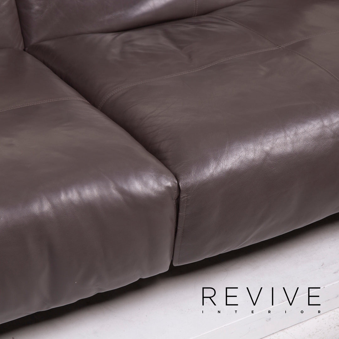 Rolf Benz 50 leather sofa gray three-seater #14942