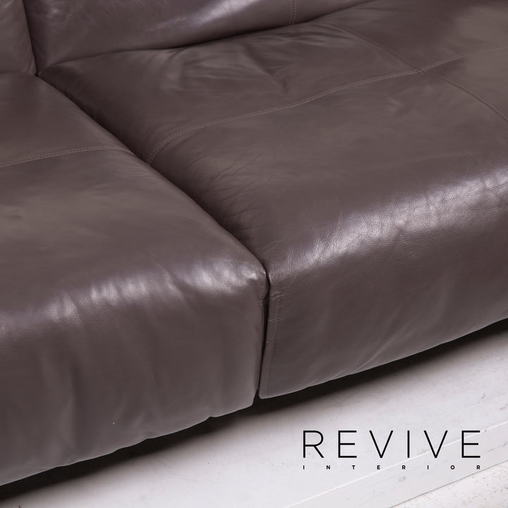 Rolf Benz 50 leather sofa gray three-seater #14942