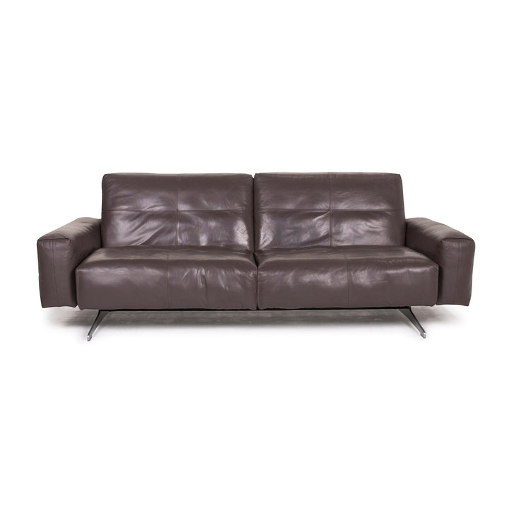 Rolf Benz 50 leather sofa gray three-seater #14942