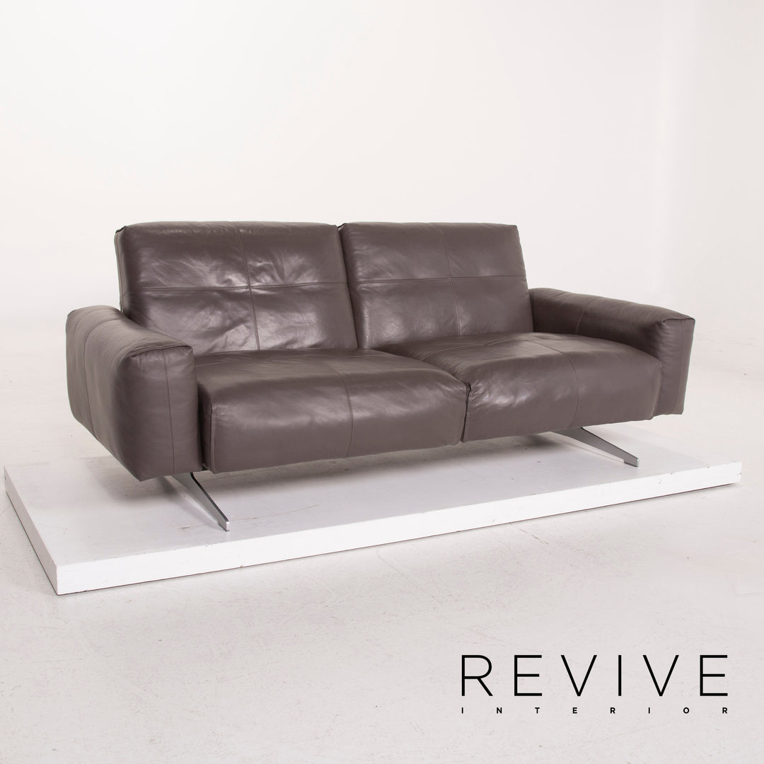 Rolf Benz 50 leather sofa gray two-seater #14941