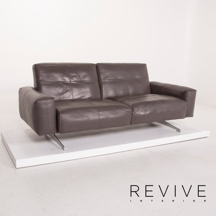 Rolf Benz 50 leather sofa gray two-seater #14941