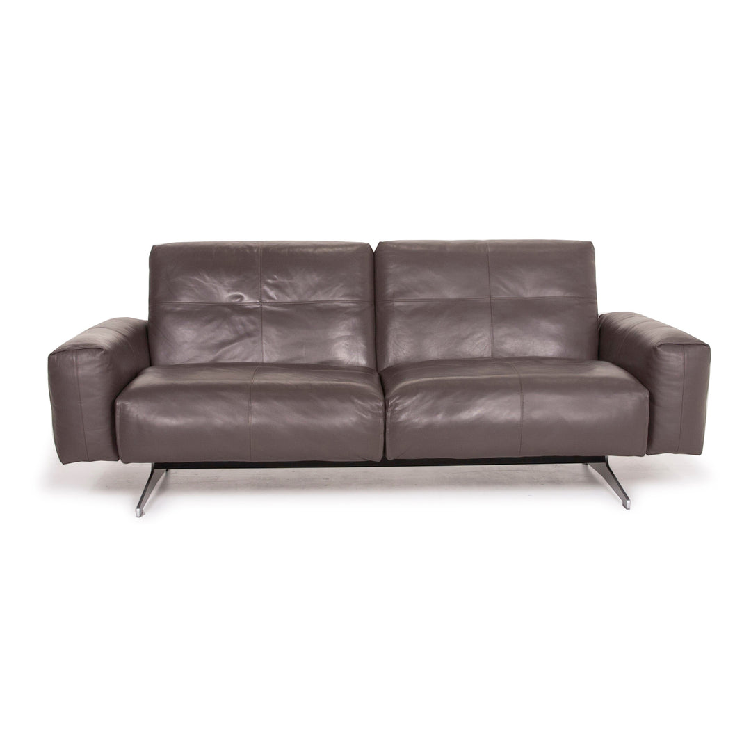 Rolf Benz 50 leather sofa gray two-seater #14941