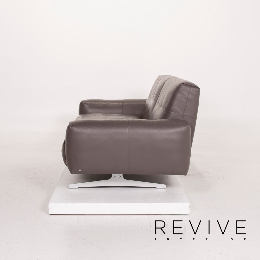 Rolf Benz 50 leather sofa gray two-seater #14941
