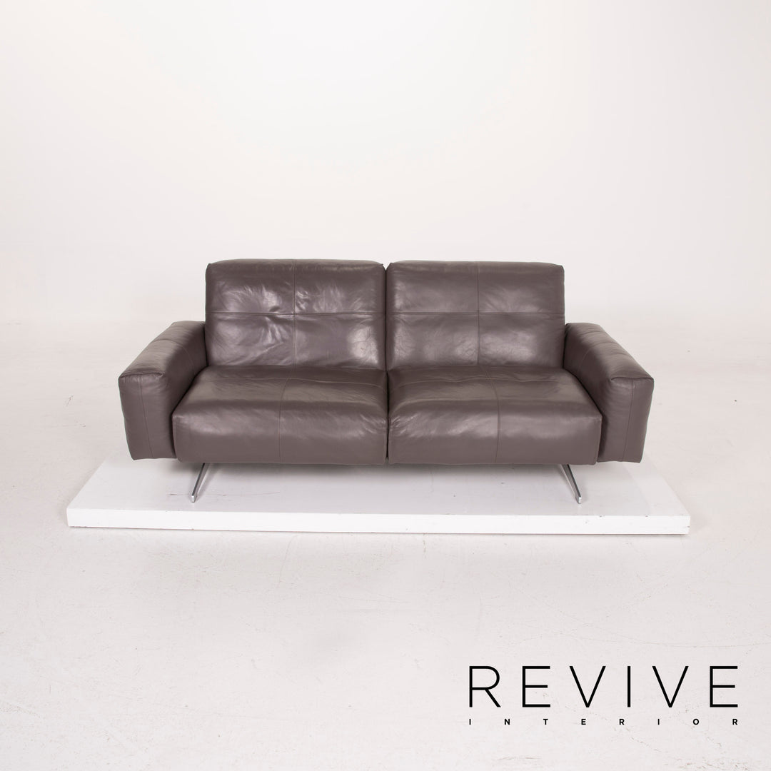 Rolf Benz 50 leather sofa gray two-seater #14941