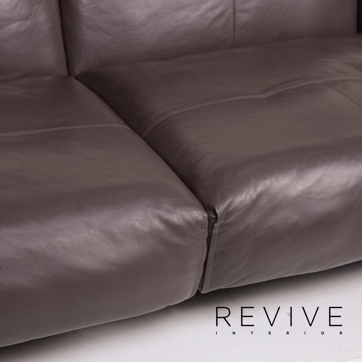 Rolf Benz 50 leather sofa gray two-seater #14941