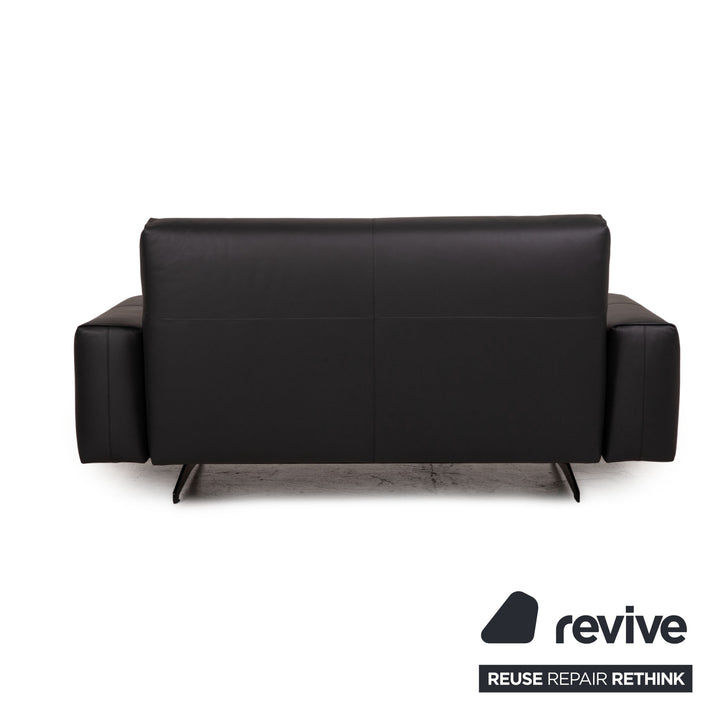Rolf Benz 50 leather sofa black two-seater couch