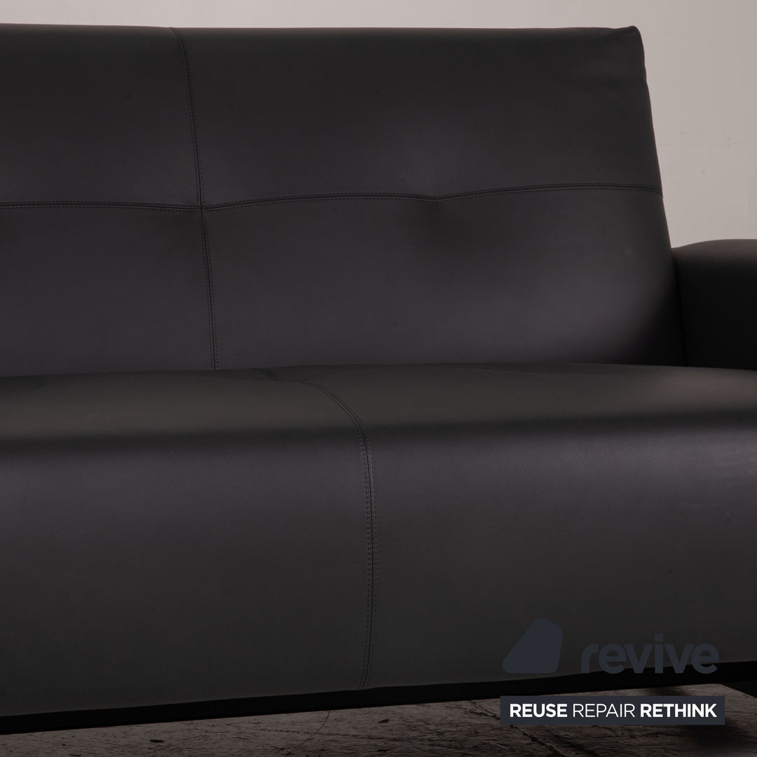 Rolf Benz 50 Leder Sofa Schwarz Zweisitzer Couch