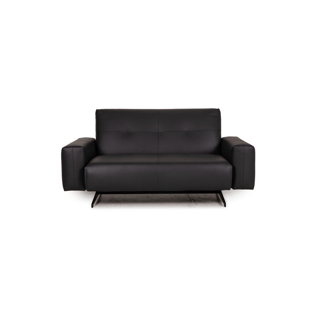 Rolf Benz 50 leather sofa black two-seater couch