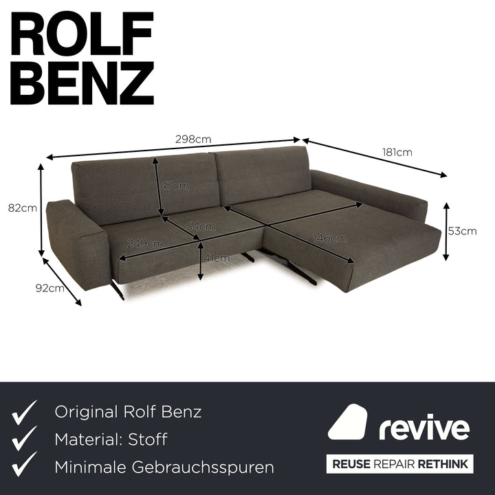 Rolf Benz 50 Stoff Ecksofa Grau Recamiere Rechts Sofa Couch