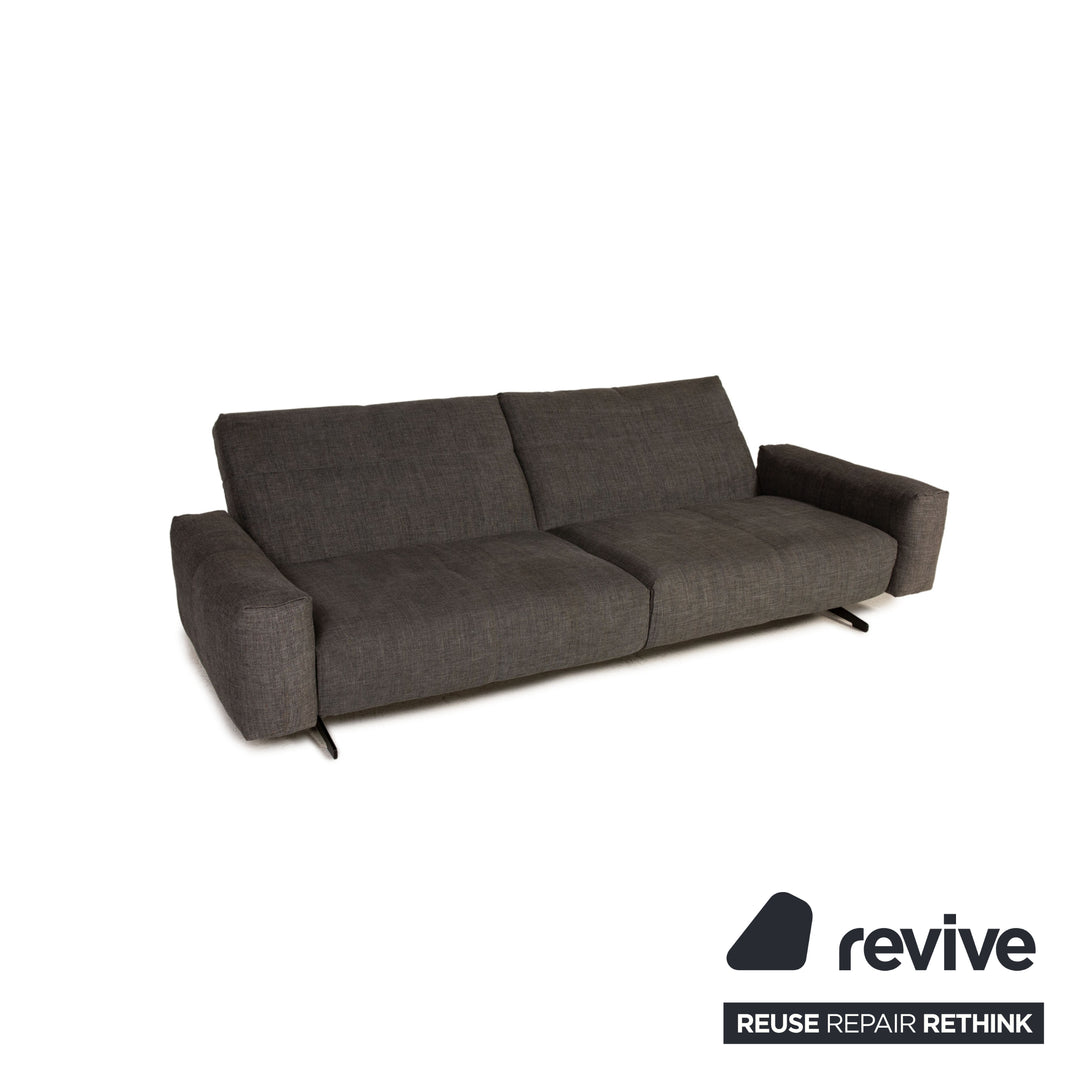 Ensemble de canapés en tissu Rolf Benz 50 gris 1x quatre places 1x tabouret fonction relaxation