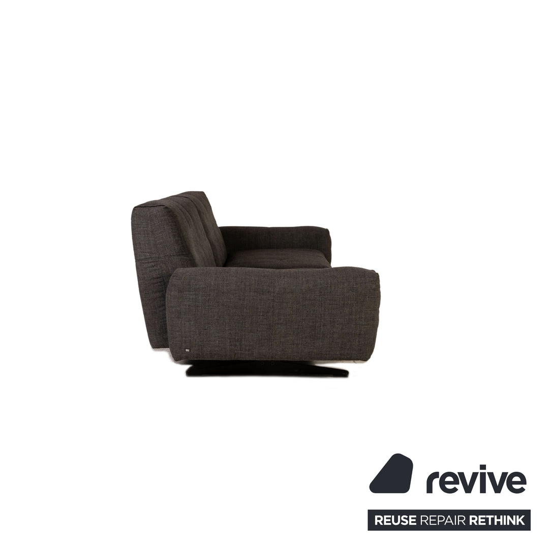 Ensemble de canapés en tissu Rolf Benz 50 gris 1x quatre places 1x tabouret fonction relaxation