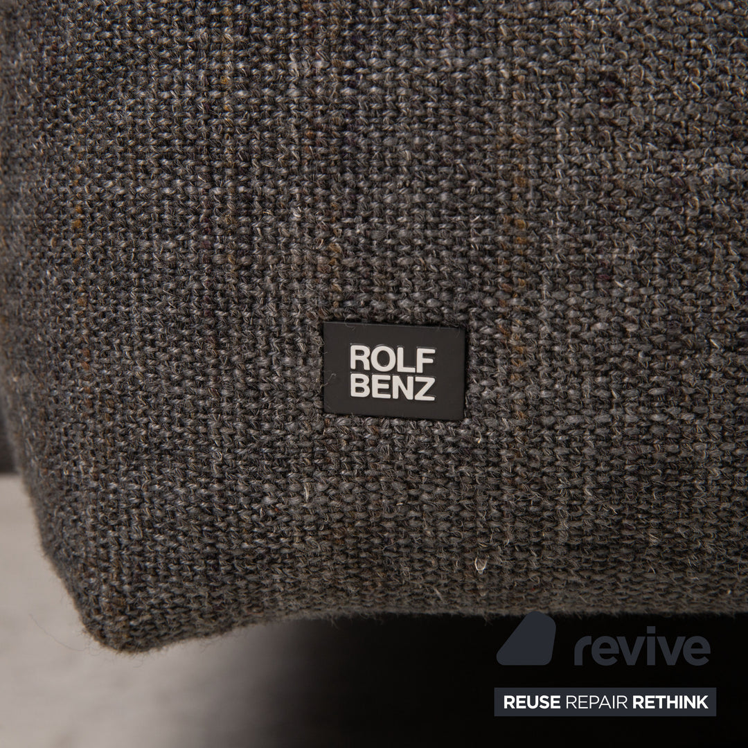 Ensemble de canapés en tissu Rolf Benz 50 gris 1x quatre places 1x tabouret fonction relaxation