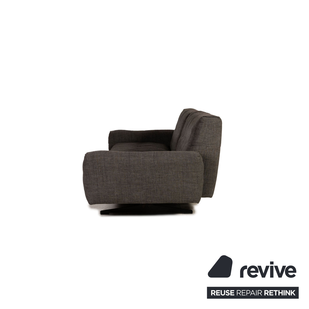 Ensemble de canapés en tissu Rolf Benz 50 gris 1x quatre places 1x tabouret fonction relaxation