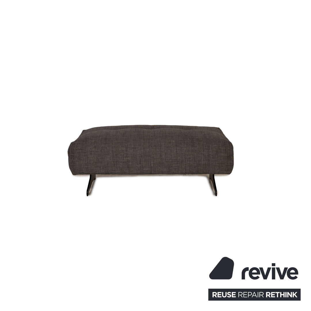 Ensemble de canapés en tissu Rolf Benz 50 gris 1x quatre places 1x tabouret fonction relaxation