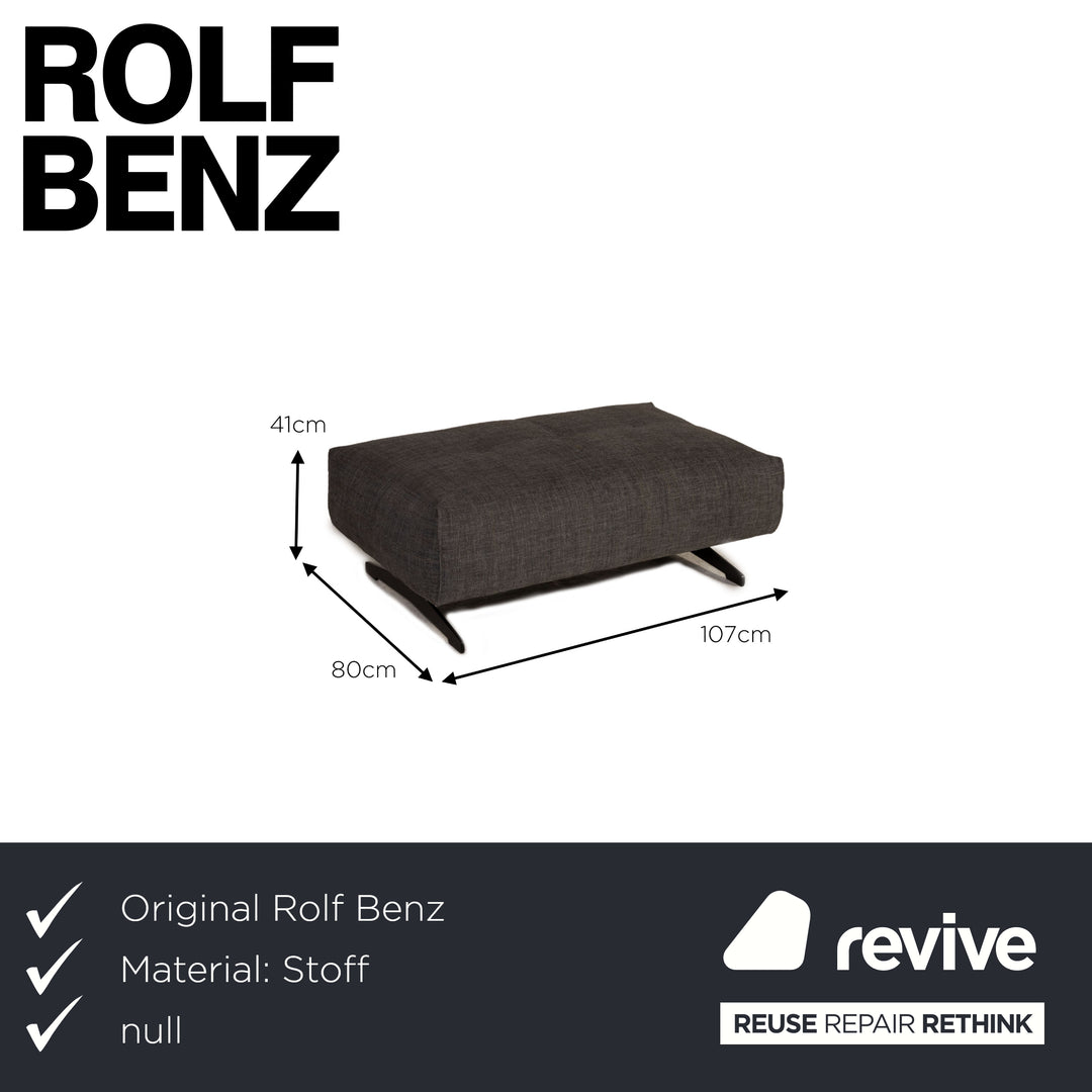 Ensemble de canapés en tissu Rolf Benz 50 gris 1x quatre places 1x tabouret fonction relaxation