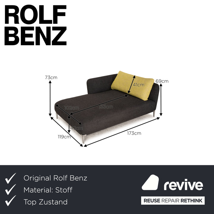 Rolf Benz 505 Scala fabric lounger dark grey