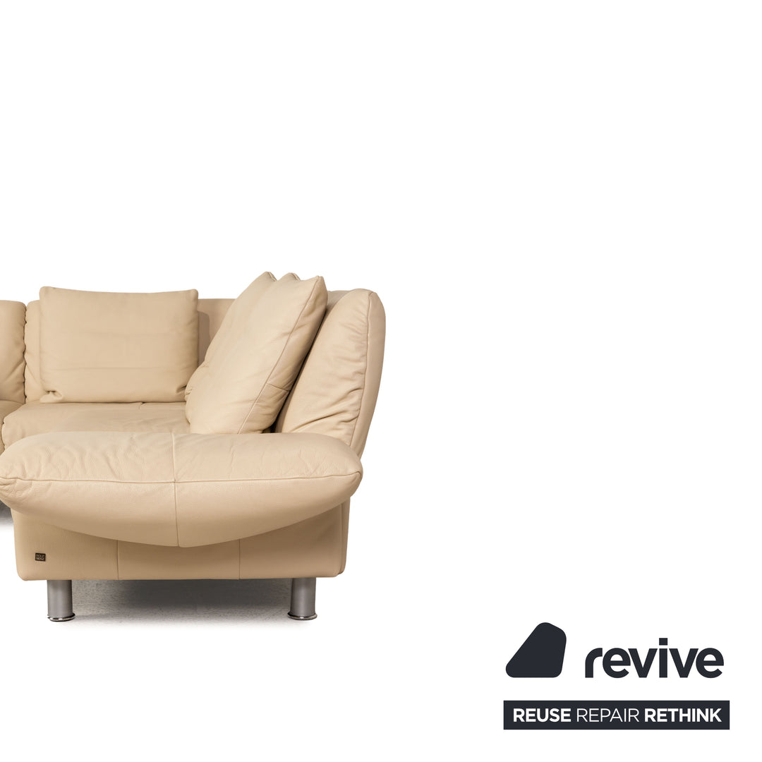 Rolf Benz 510 leather sofa cream corner sofa couch