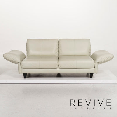 Rolf Benz 510 Leder Sofa Garnitur Grau 1x Dreisitzer 1x Zweisitzer 1x Hocker #12619