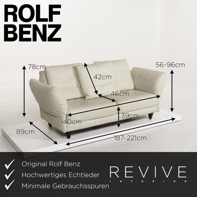 Rolf Benz 510 Leder Sofa Grau Zweisitzer Funktion Couch #12499