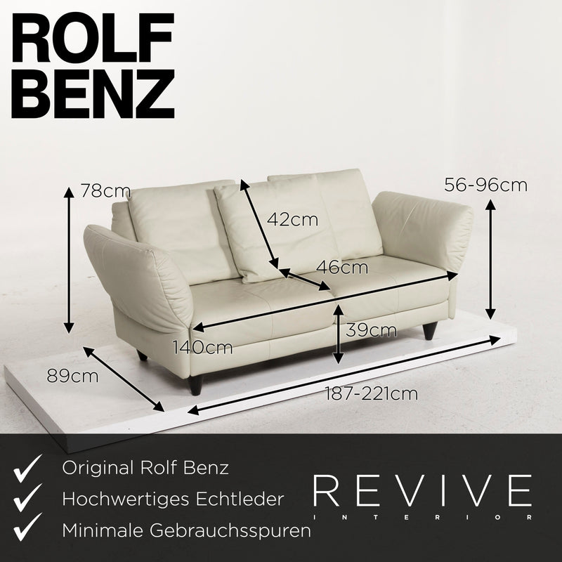 Rolf Benz 510 Leder Sofa Grau Zweisitzer Funktion Couch 