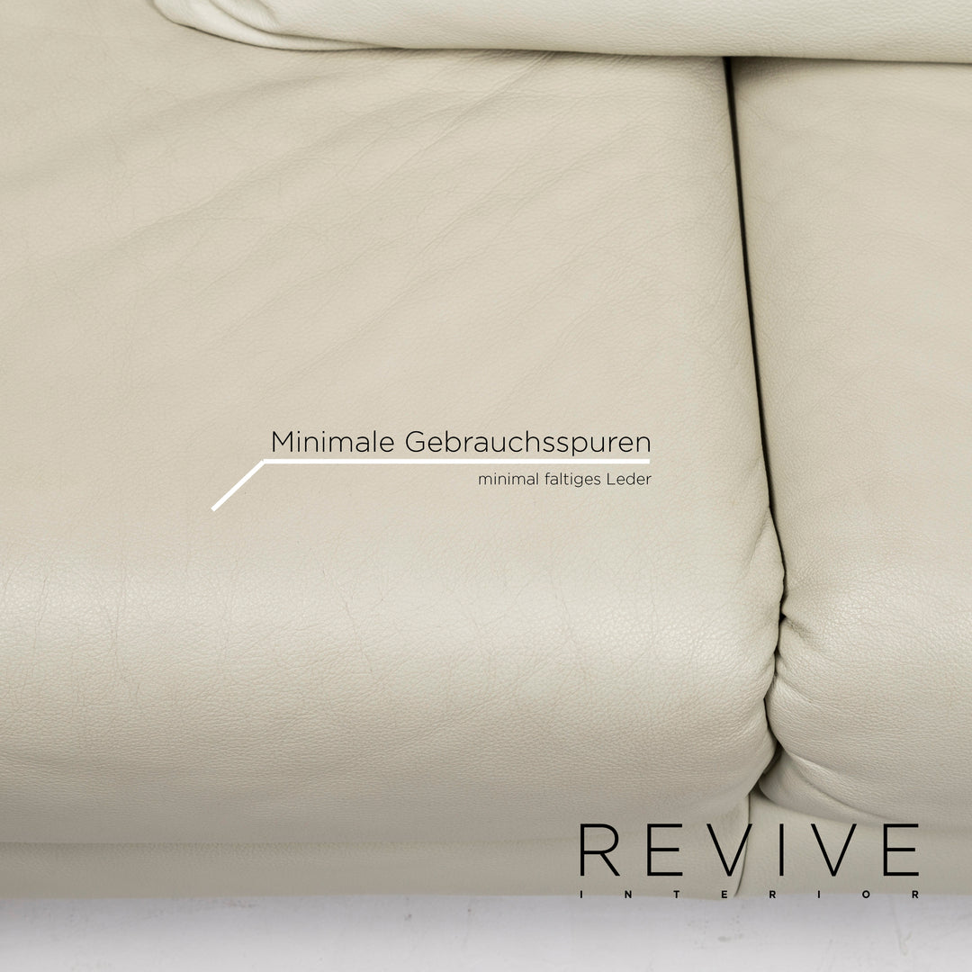 Rolf Benz 510 Leder Sofa Grau Zweisitzer Funktion Couch #12499