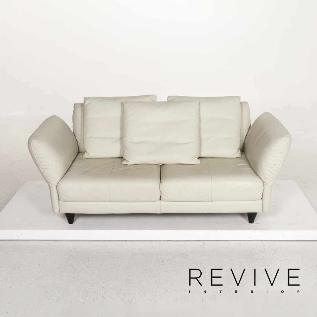 Rolf Benz 510 Leder Sofa Grau Zweisitzer Funktion Couch #12499