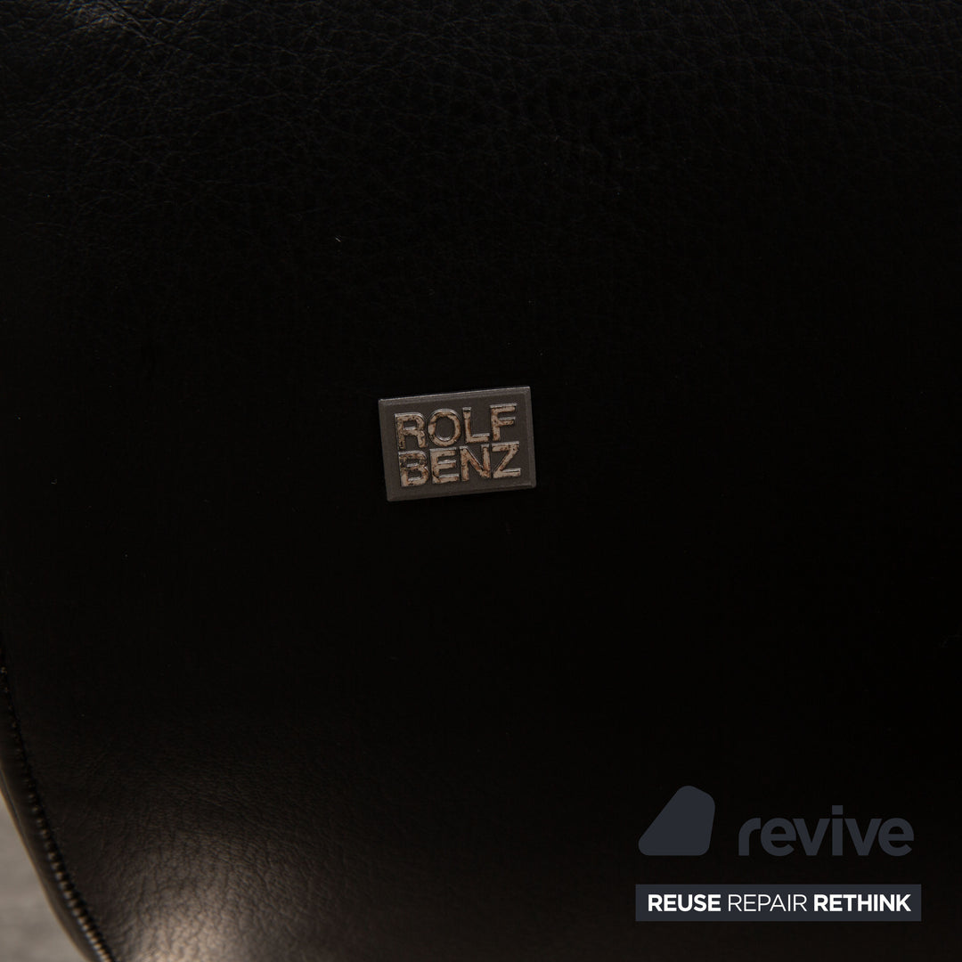 Rolf Benz 545 leather two-seater black sofa couch