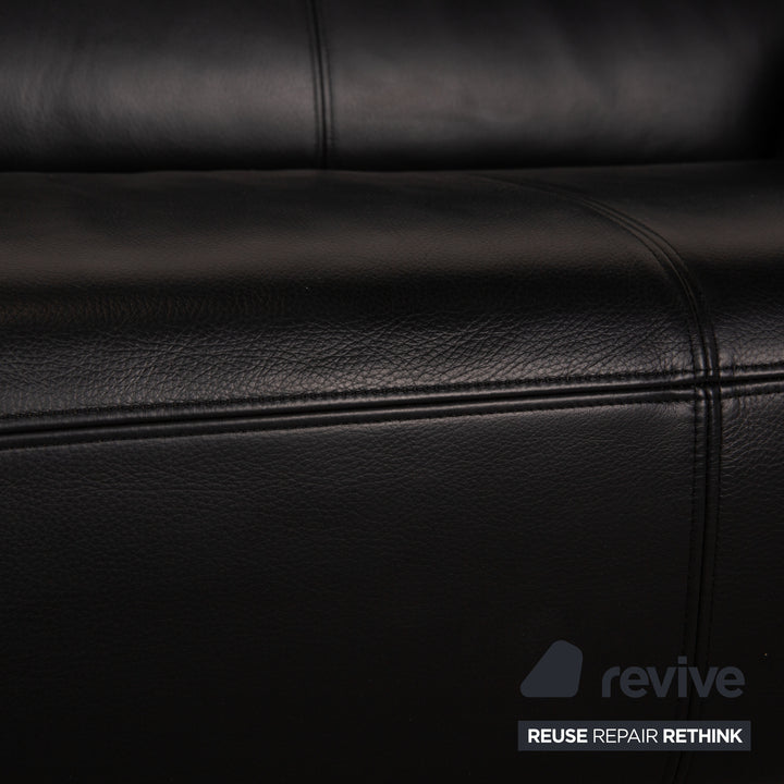 Rolf Benz 545 leather two-seater black sofa couch