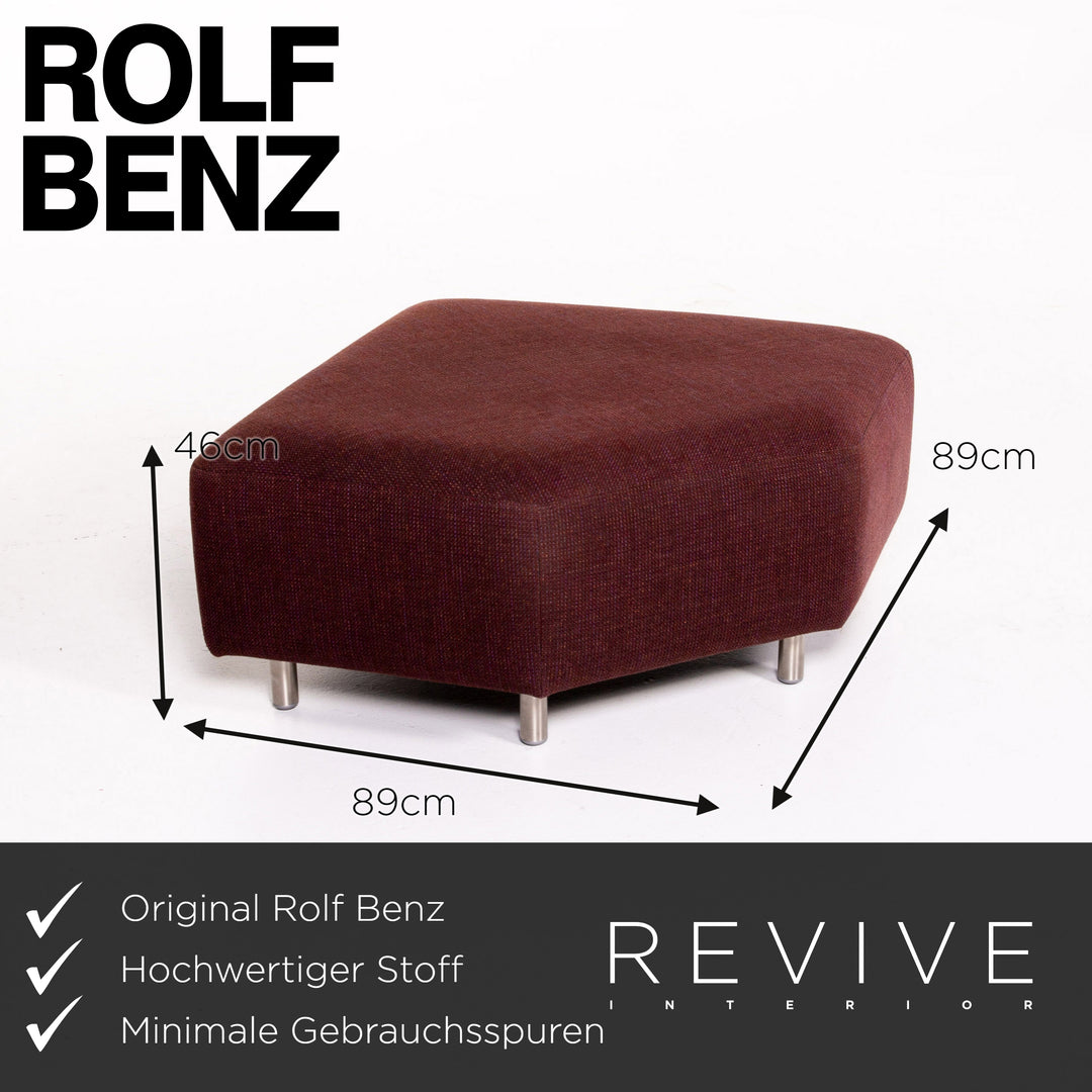 Rolf Benz 546 Stoff Ecksofa inkl. Hocker Dunkelrot Rot Sofa Couch #13634