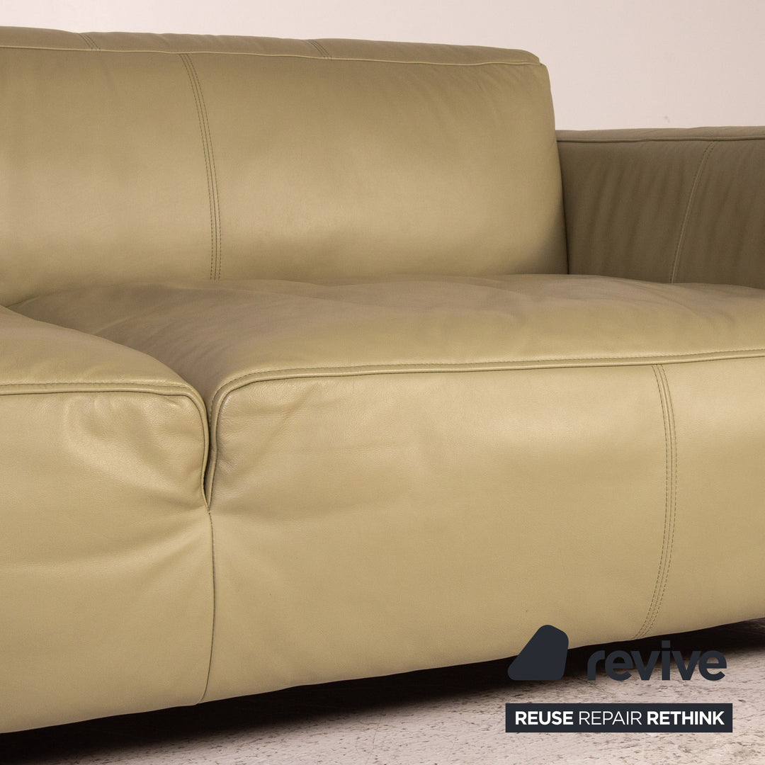 Rolf Benz 550 Teno leather sofa green reed green three-seater couch