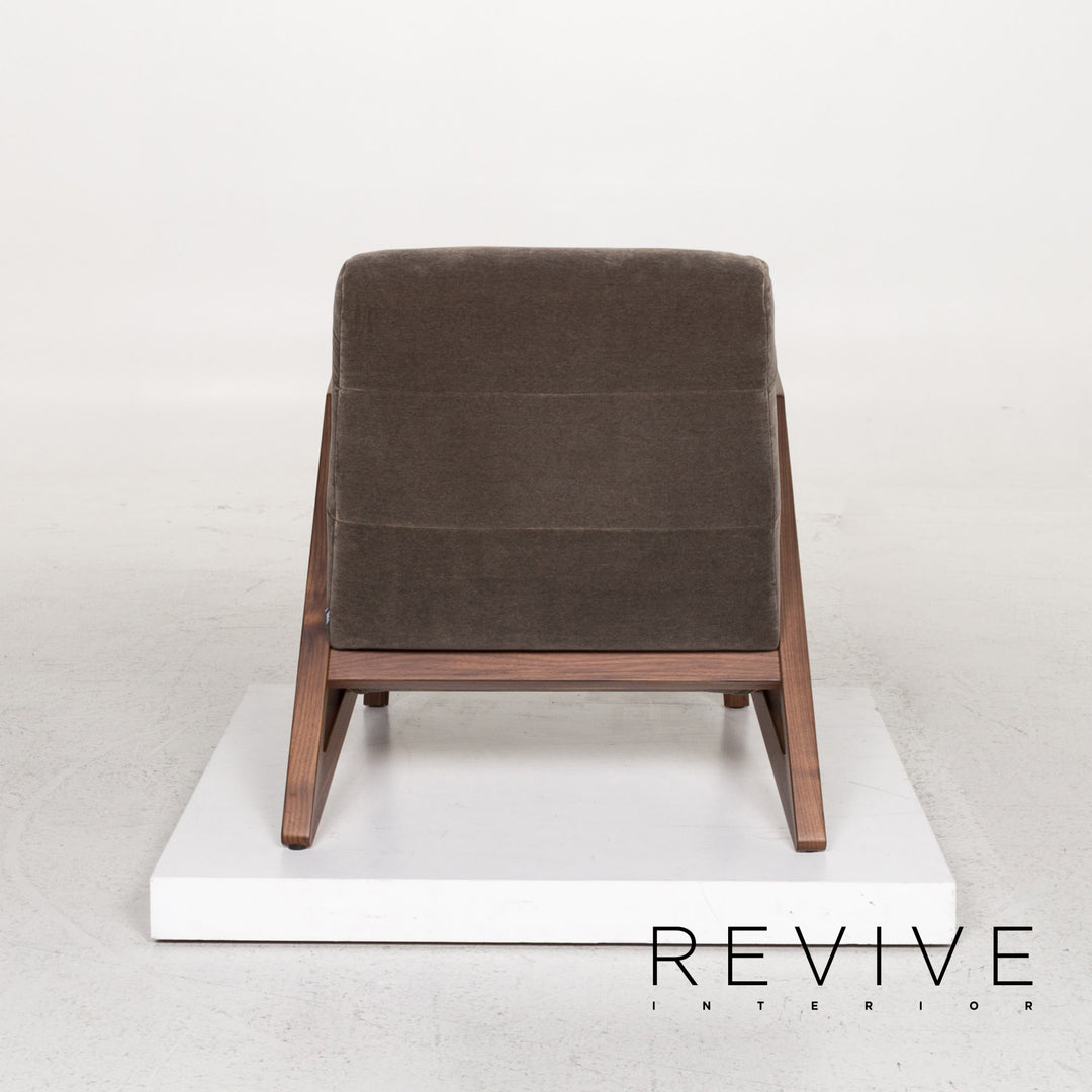 Rolf Benz 580 velvet fabric armchair gray set 2x armchair #13556