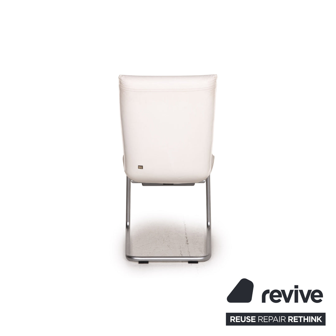 Rolf Benz 620 leather chair cream cantilever