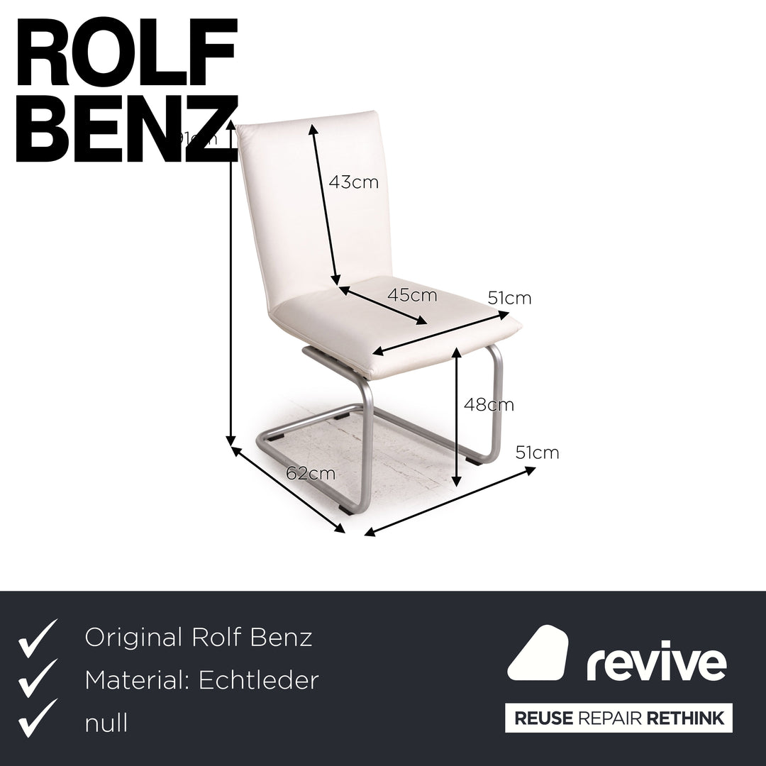 Rolf Benz 620 leather chair set 3x cantilever dining chair
